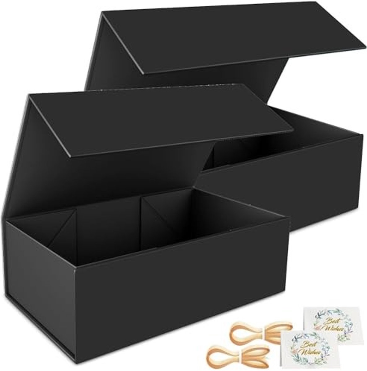Dailygoods- Geschenkdozen 2 Stuks - Rechthoekig - Cadeaudoos met Deksel - Vouwbaar - Magnetische Sluiting - 30 x 15 x 10 cm