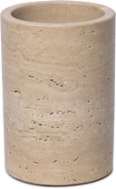 MOOISA - Travertine wijnkoeler - Vaas Travertine Ø12x18cm - rond marmer dienblad - vierkant marmer dienblad - decoratie schaal - tapasplank - serveerplank