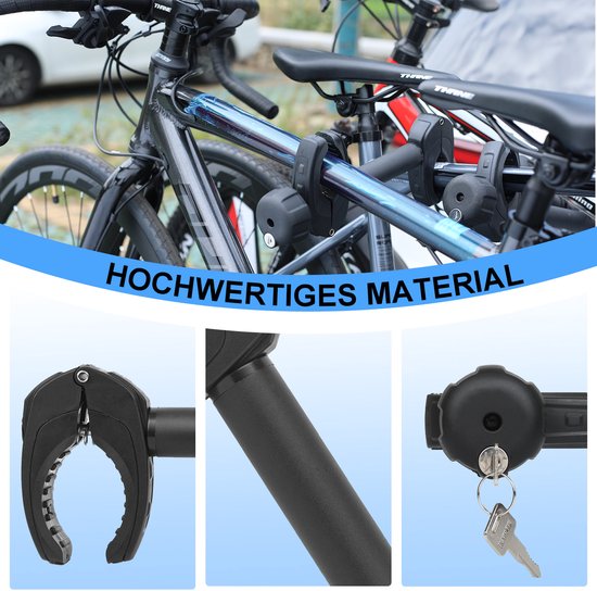 Zwarte Dubbele Framehouder Fietsendrager Afsluitbaar - 32 cm - Tussen 2 Fietsen - Universele Fietsklem Caravan & Camper — afbeelding 5