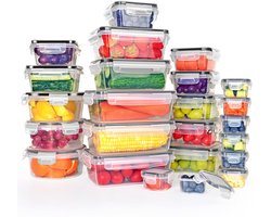 Dreamhigh® Frischhaltedosen mit Deckel - 48 Delige Tupperdosen Set (24 Behälter+24 Deckel) - Plastik Vorratsdosen Set BPA Frei Gefrierdosen Mahlzeiten - Vorbereitungsbehälter Lebensmittelbehälter