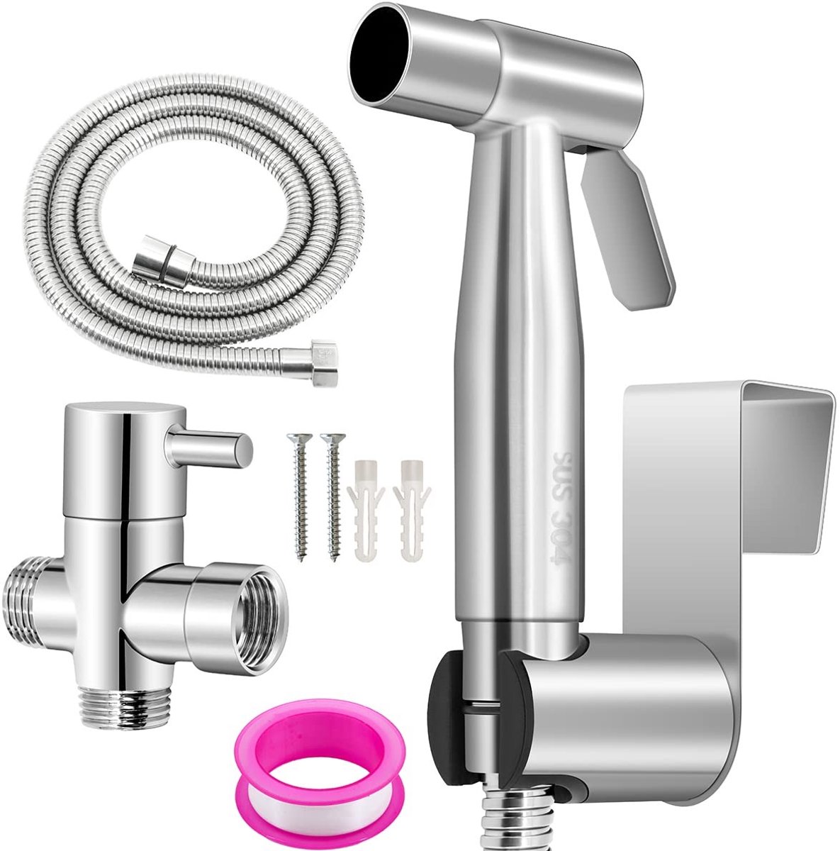Dailygoods- Bidet Handdouche Roestvrij Staal - Bidet Sproeier - Toiletsproeier Set - Persoonlijke Hygiëne - Huisdierdouche - Sterke Waterstraal - Douchespray