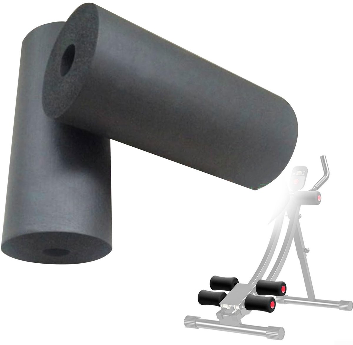 Dailygoods- Voetschuimpads - 2 Stuks - Hoogwaardige Schuimkussens - Vervanging voor Fitnessmachines - Geschikt voor Buisbenen - Comfortabel en Duurzaam - Fitnesspads