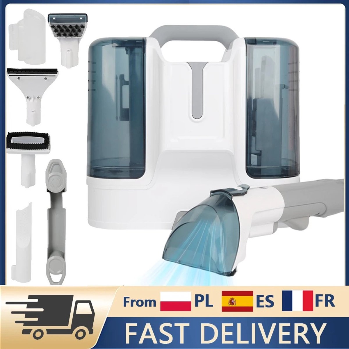 Dailygoods Tapijtreiniger 450W 10KPa, stofzuiger voor meubels, vlekkenreiniger voor bank, auto-interieur, trappen, vloer