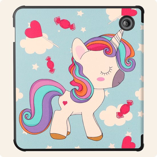 Hoesje Geschikt voor Kobo Libra 2 Hoes Book Case - Hoes Geschikt voor Kobo Libra 2 Hoesje Book Cover - Eenhoorn van Hoesje  — afbeelding 4