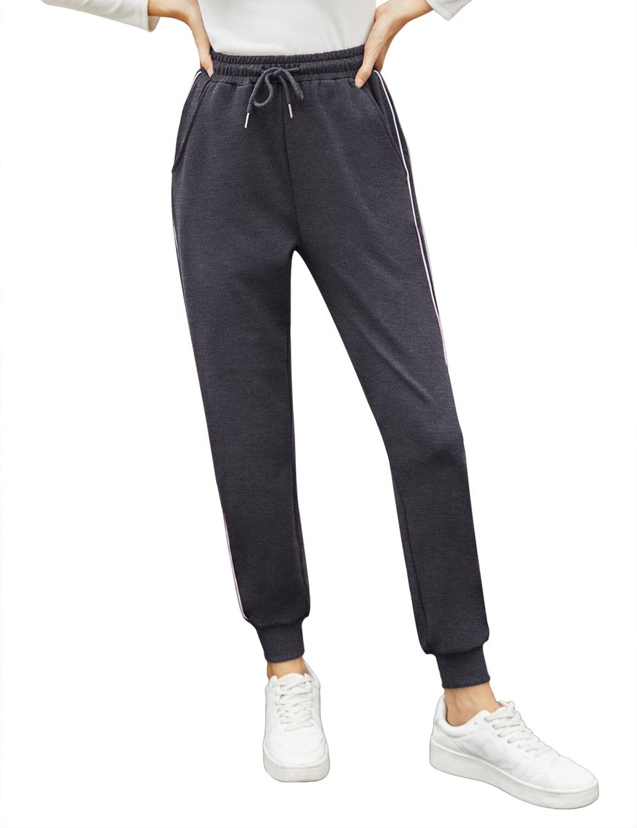 Dailygoods- Joggingbroek Dames - Ademend Katoen/Polyester - Slim Fit - Verstelbare Tailleband - Diepe Zijvakken - Vochtafvoerend Materiaal - Sportbroek