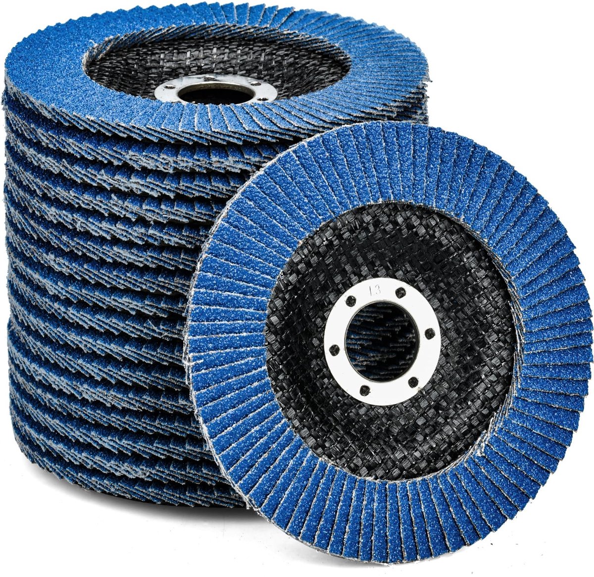 Dailygoods- Waaierschijven 10 Stuks - 125 mm x 22,23 mm - Korrel 40 - Hoogwaardig Gecalcineerd Zand - Schuurmopschijven - Duurzaam - Schuurschijven