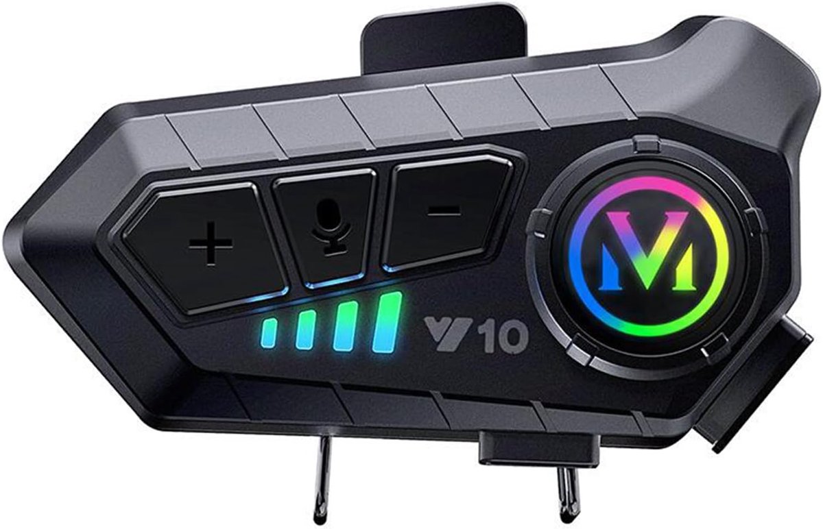 Motorhelm Communicatie - Helm Intercom - Veilig Rijden - AI Stemassistent - 10m Bereik - Zwart