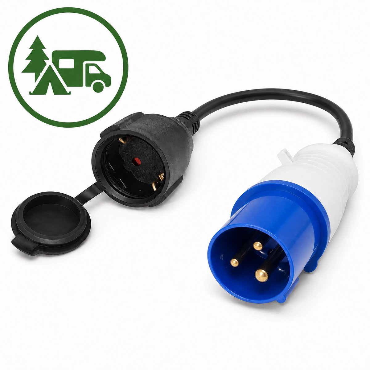 DEGG® - Camping Stekker - CEE verloopsnoer - Van Contrastekker (230V) naar CEE stekker (16A) - CEE verloopstekker - CEE 3-polig - Geschikt voor buiten