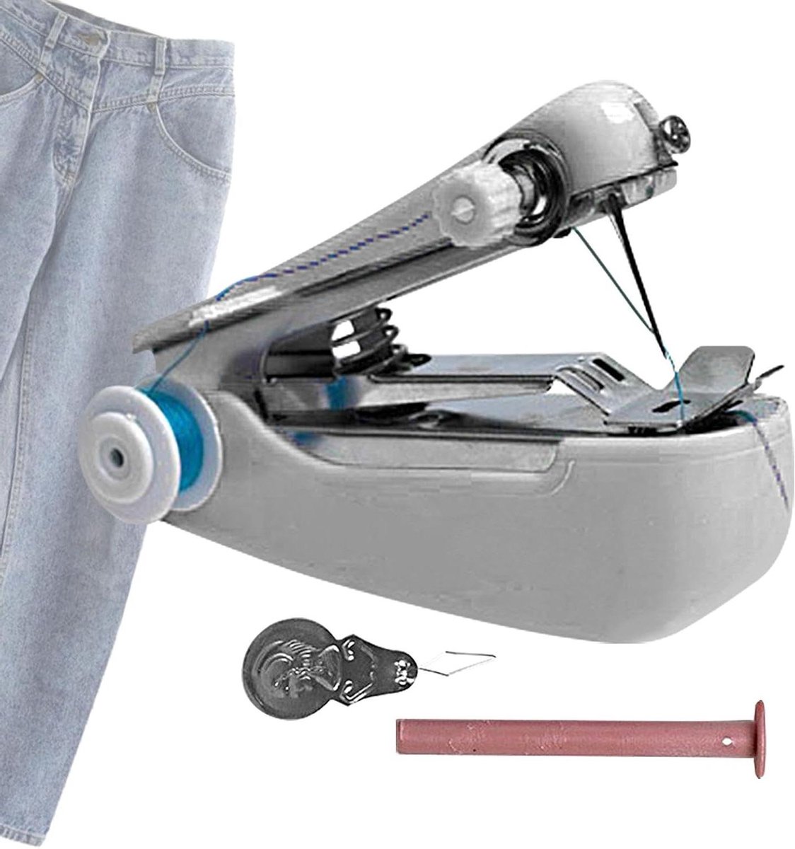 Handnaaimachine - Elektrisch Naaiapparaat - Kleine Reparaties - Compact Draagbaar - 12 cm - Wit