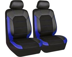 Autostoelhoes - Stoelbeschermer - Auto Interieur - Ademend Leer - Set van 2 - Zwart