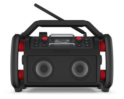 PerfectPro bouwplaatsradio ROCKRPO, DAB+ en FM-ontvangst, Bluetooth, geïntegreerde batterij, AUX, inclusief oplader en lithiumbatterij, IP65, RP2