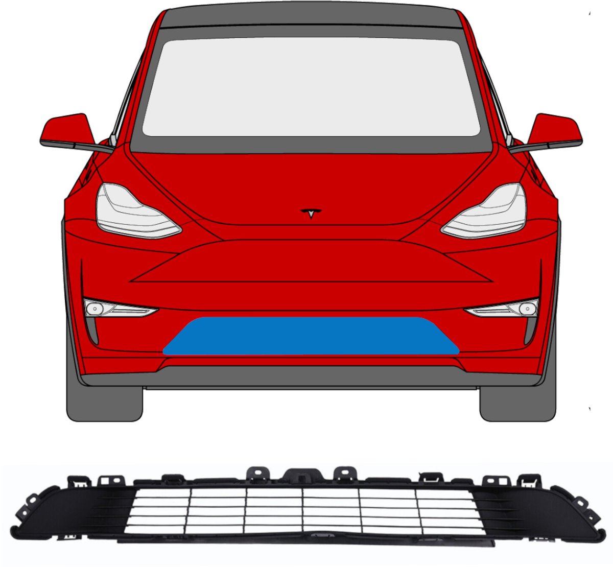 Grill voor Tesla Model Y 2020-