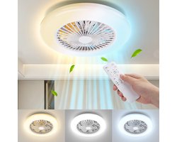 Aigostar Plafondventilator met verlichting – 6 Snelheden – Ø 49 cm – LED plafondlamp met ventilator – Dimbaar – Afstandsbediening – ventilator lamp – zomer- en wintermodus – Wit