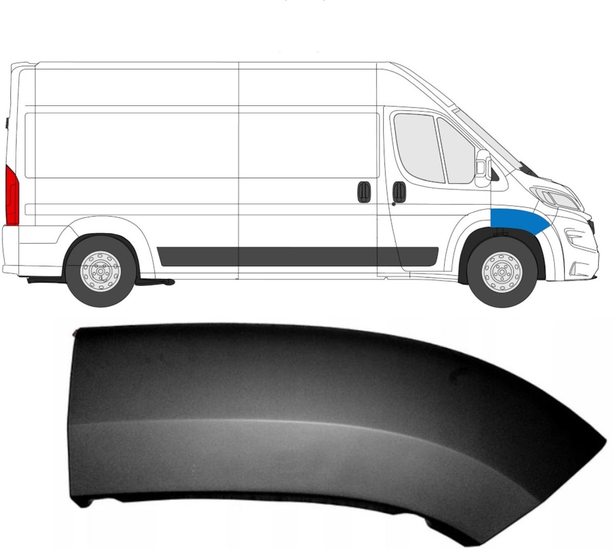 Spatbord sierlijst wielkast voor Opel Movano 2021- / Rechts