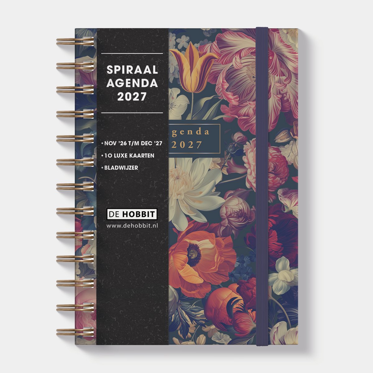 Hobbit - Spiraal Agenda 2027 - B6 (17,5 x 12,5 cm) - Ringband Agenda - 1 week op 2 pagina's - Harde Kaft - Klassiek