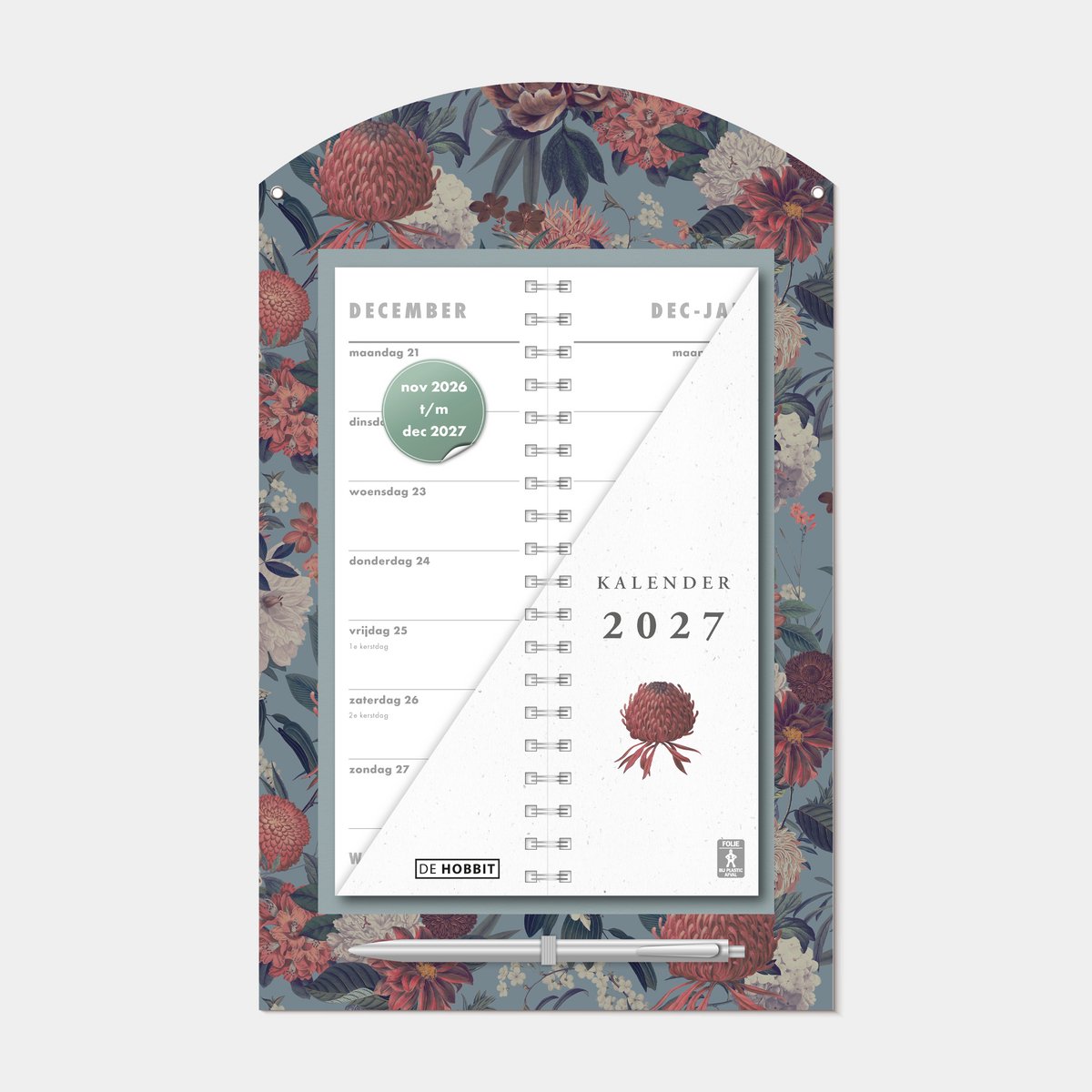 Hobbit - Luxe Omslagkalender 2027 - 2 weken kalender - met pen en ophangkoord - 34 x 21cm - Klassiek Boeket