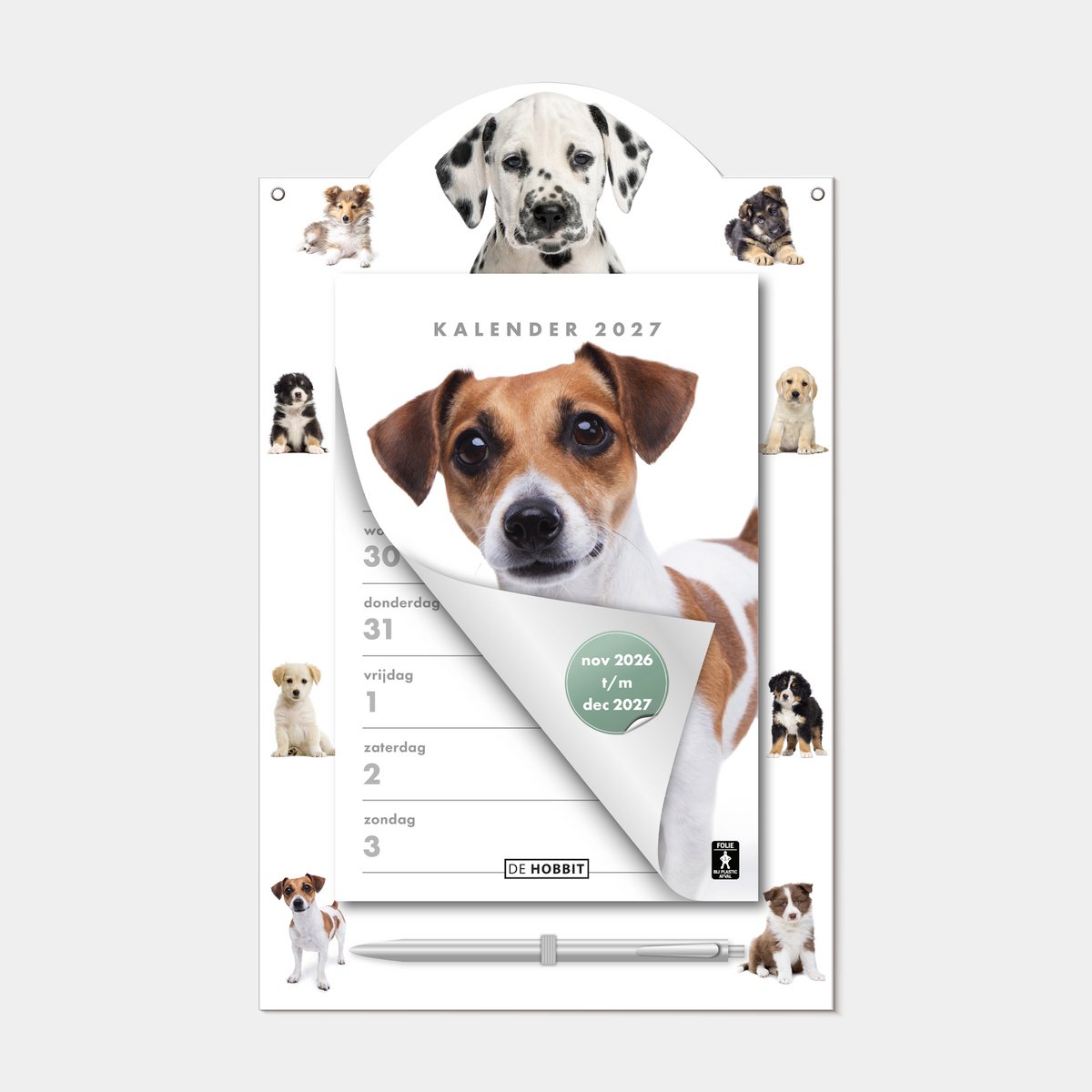 Hobbit - Weekscheurkalender 2027 - 1 week op 1 pagina - met pen en ophangkoord - Honden