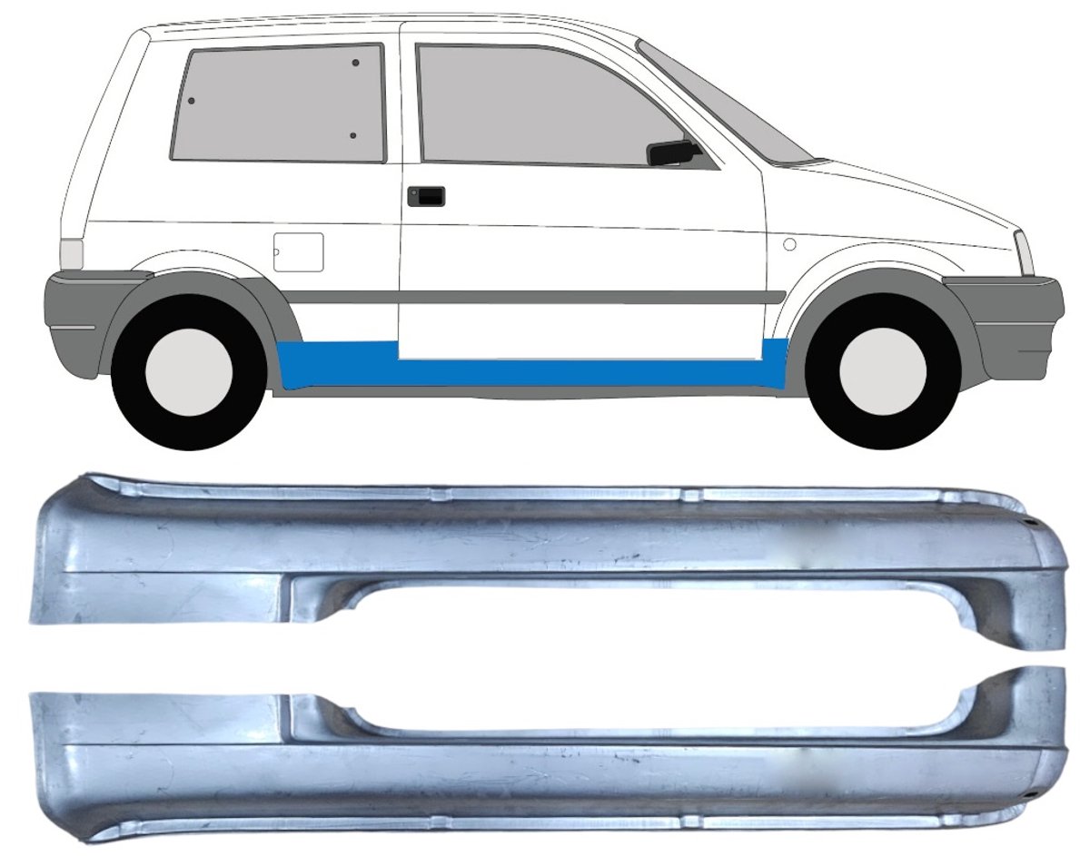 Volledige dorpel voor Fiat Cinquecento 1991-1998 / Links + Rechts / Set