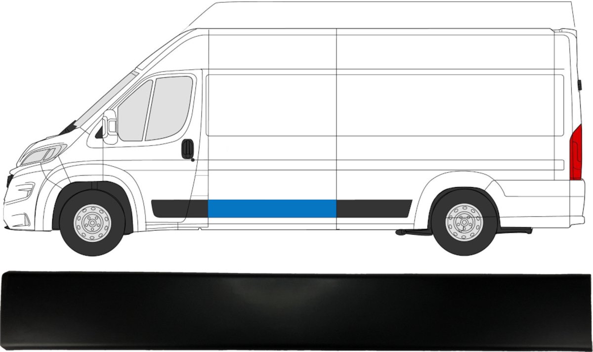 Zijlijst sierlijst voor Opel Movano 2021- / Links