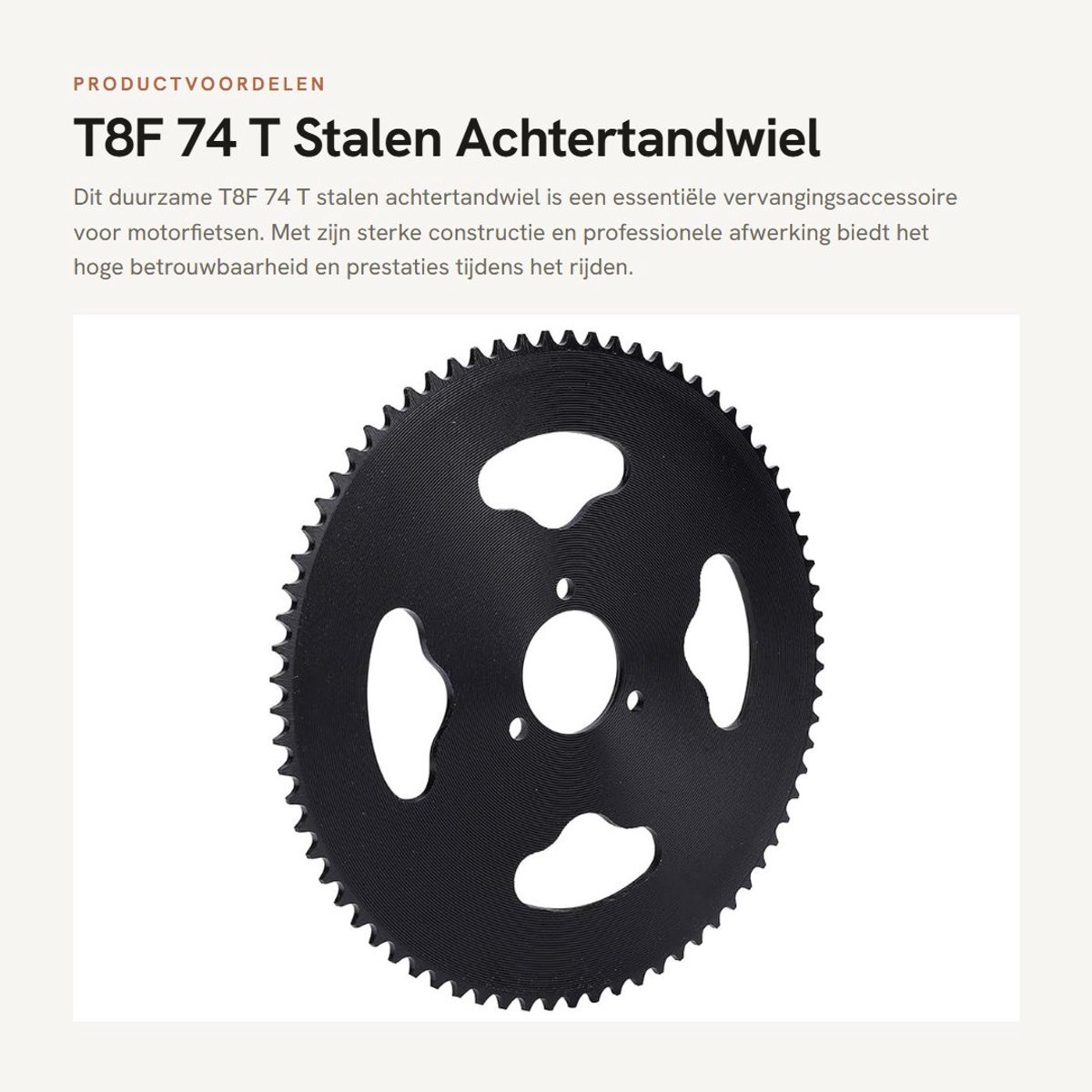 Dailygoods- Achtertandwiel 35MM - Stalen Tandwiel - Duurzaam Motorfiets Accessoire - Lichtgewicht - Professionele Fabricage - Hoge Betrouwbaarheid