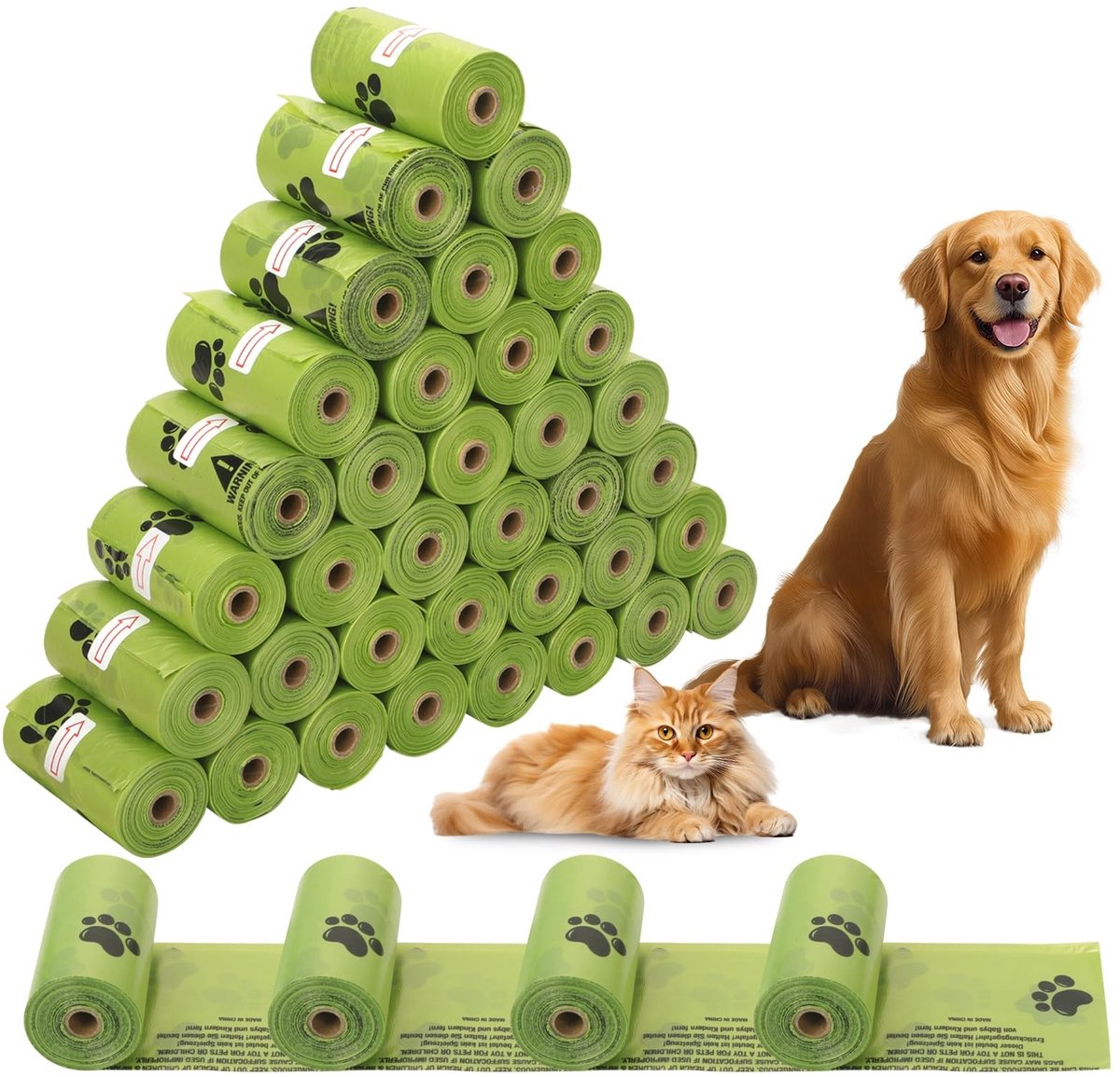 Dailygoods- Hondenpoepzakjes 800 Stuks - Biologisch Afbreekbaar - Lekvrij - Draagbaar - 40 Rollen - 30 x 22 cm - Scheurvast - Poepzakjes