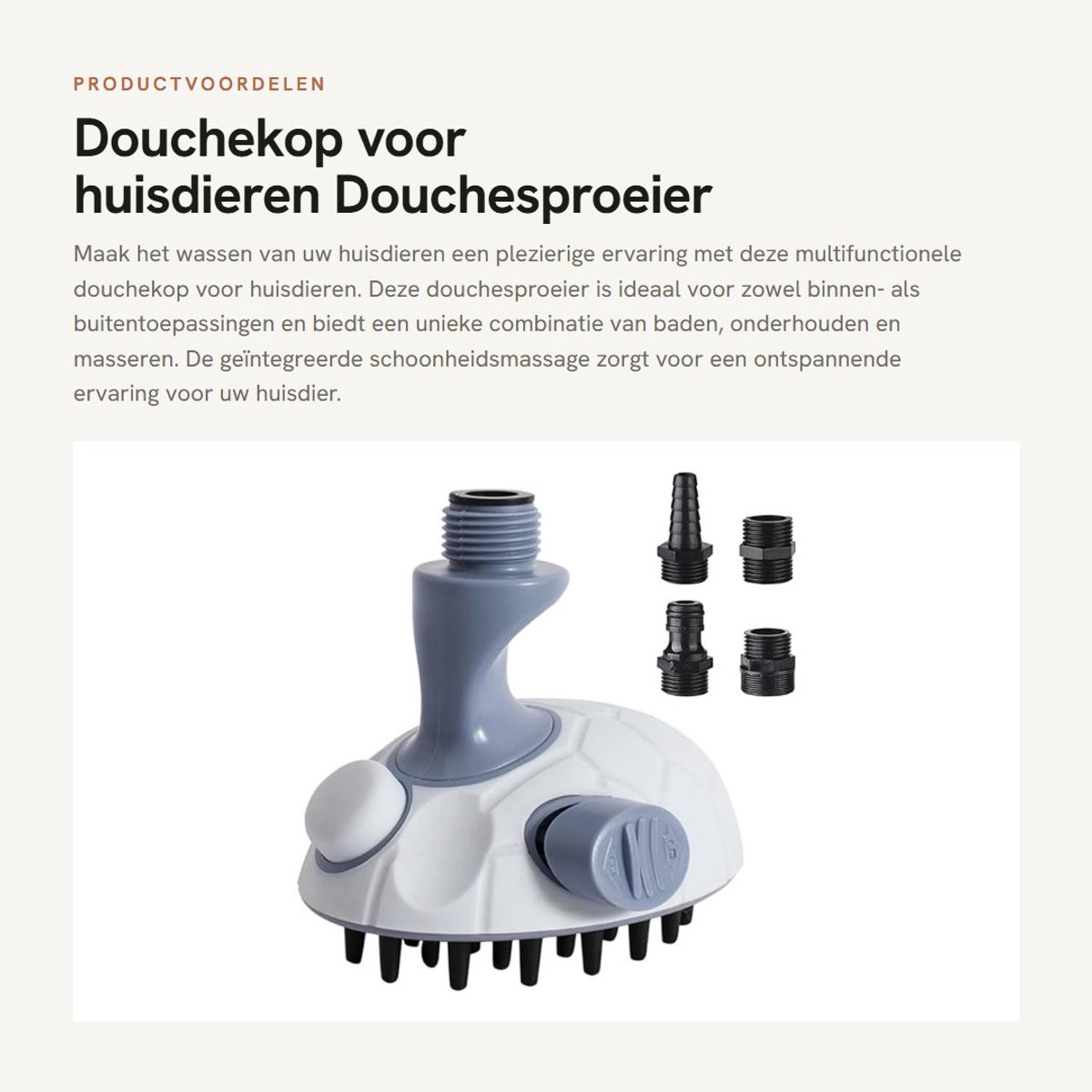 Dailygoods - Douchekop voor huisdieren - Douchesproeier - Multifunctioneel - Huisdierbadborstel-sproeiset - Geschikt voor binnen en buiten - Massagefu...