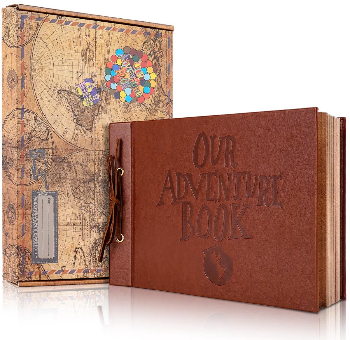 Dailygoods- Fotoalbum 30 x 19 cm - Leren Cover - 80 Pagina's - Scrapbook - 3D-reliëf - Inclusief Stickers en Bladwijzers