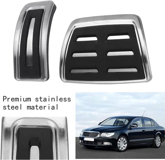 Auto Pedaal Hoezen - RVS Pedaal Covers - Verbeteren Rijervaring - Antislip Oppervlak - 2 stuks - Zilver — afbeelding 2