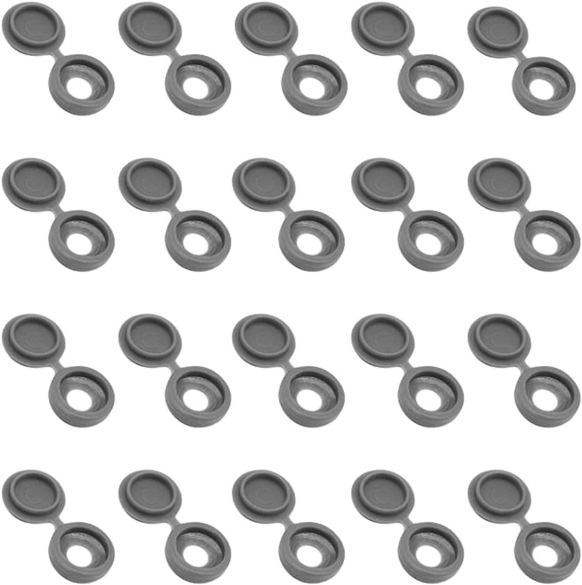 150 stuks schroefdoppen met scharnier, grijze decoratieve deksels voor meubels en kasten, ideaal voor knutselen en opbergen