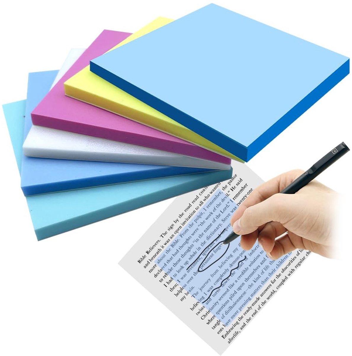 Dailygoods- Zelfklevende Notities 300 Vellen - Transparant - Kantoorbenodigdheden - School - Thuis - Waterdicht CPP-Materiaal - Sticky Notes