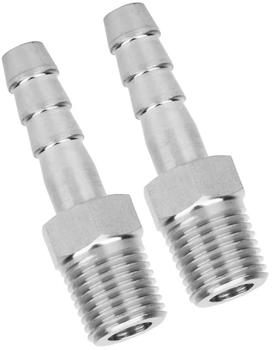 Dailygoods- Snelkoppeling Roestvrij Staal 1/4 Inch BSPT - Luchtkoppeling 1/4 - Weerhaaktype - Hoge Temperatuur - Anticorrosief - 2 Stuks