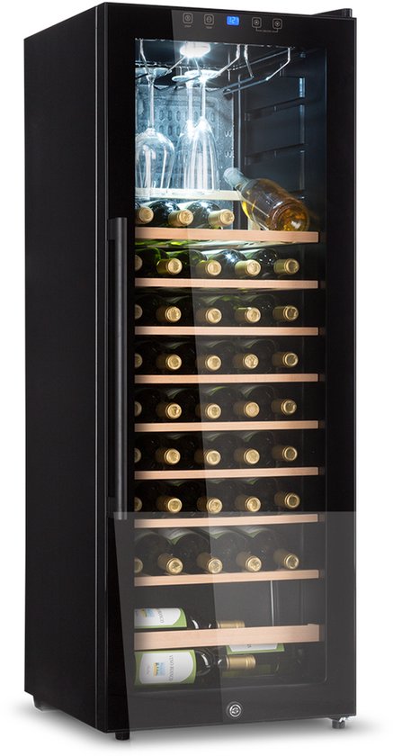 Chal-Tec Klarstein Wijnkoeler 155L met Glazen Deur en Houten Schappen