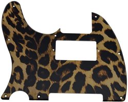 8-Hole Telecaster 3D Geprinte Plastic Humbucker Pickguard voor Moderne Fender Telecaster - Leopard Streep Design