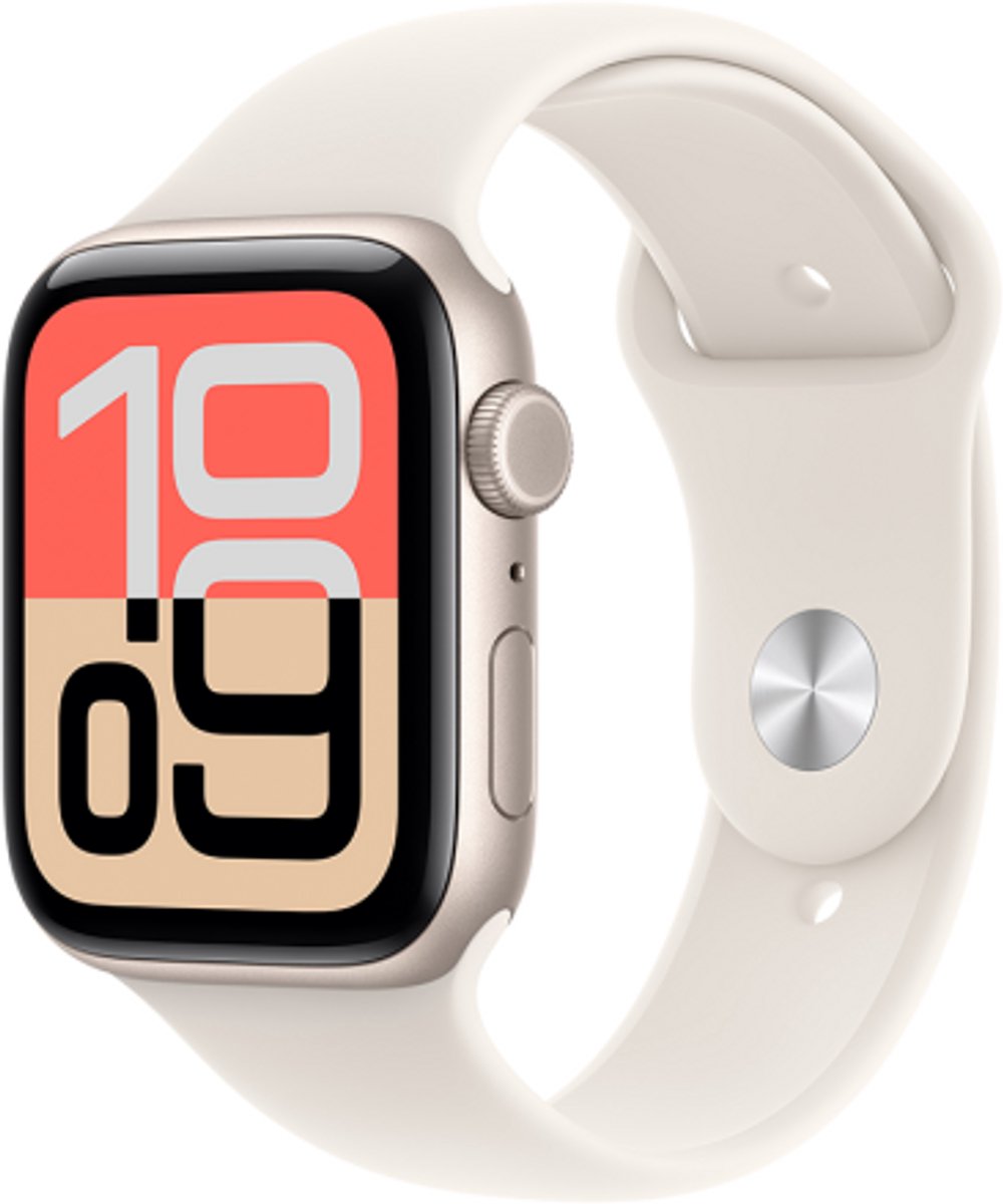 Apple Watch SE 3 - 44mm - Cellular - Sterrenlicht met sterrenlicht sportband (maat M/L)