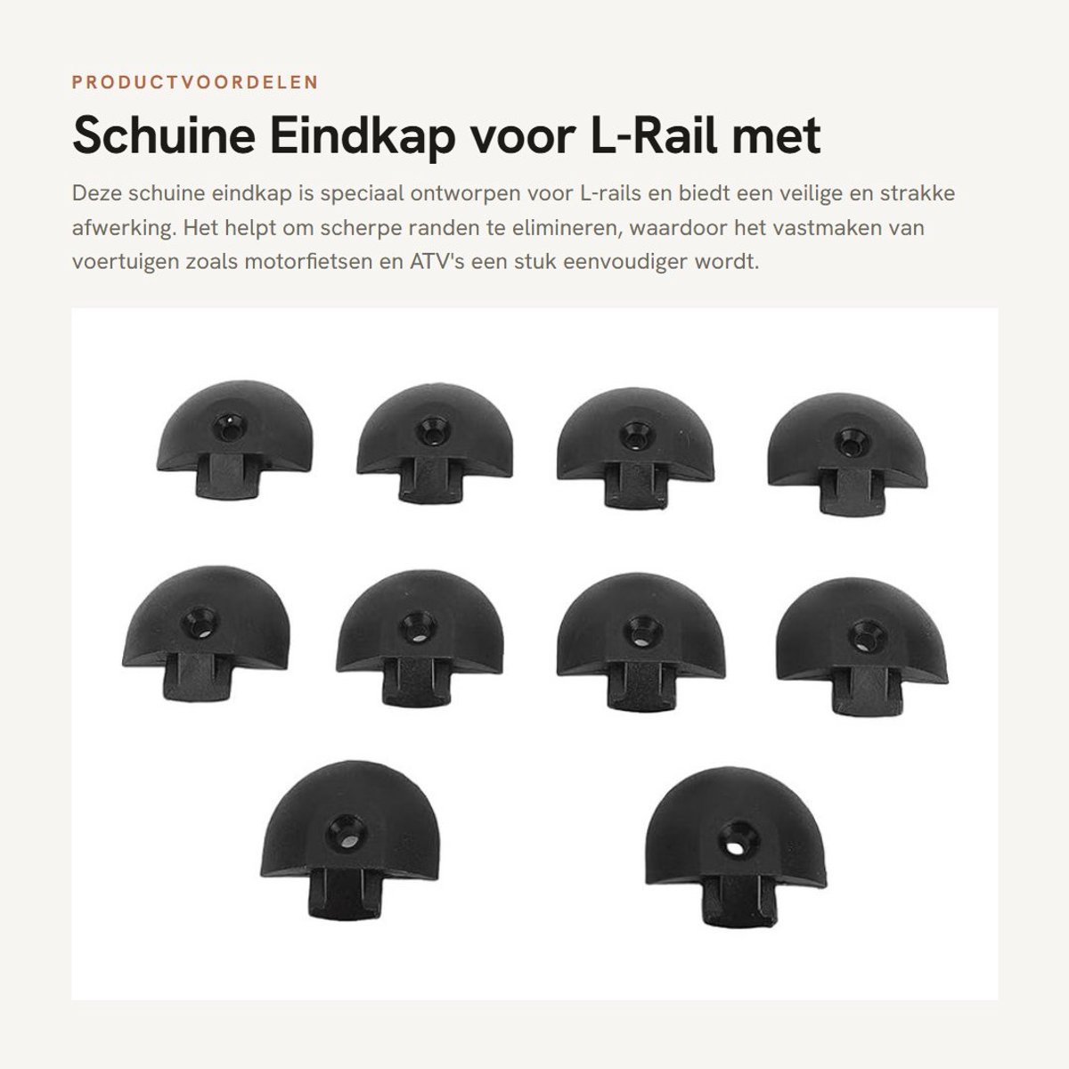 Solidchoice- Eindkap Schuine Vorm - L-rail Eindkap - Puntige Randen Eliminerend - Hoogwaardig ABS - Stevig en Robuust - Voor Vrachtwagenbed en Aanhangwagen - Railkap