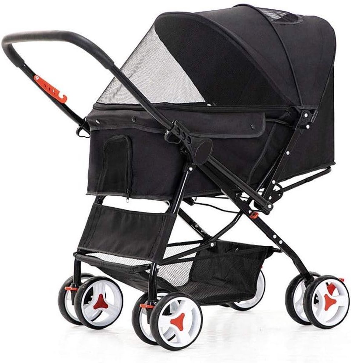 Huisdier Kinderwagen - Reisbuggy Hond - Buiten Activiteiten - Eenvoudig Opvouwbaar - Tot 20kg - Grijs