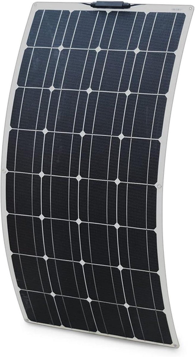 Zonnepaneel 100W - Zonneoplader - Energie Opwekken - Semi-flexibel Ontwerp - 105x54 cm - Zwart