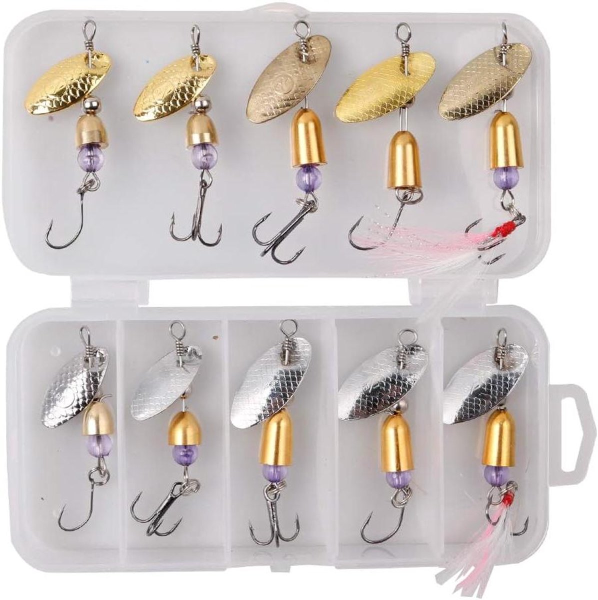 Vis Spoons - Spinner Baits - Vissen - Set van 10 - 2.5-4g - Assorti