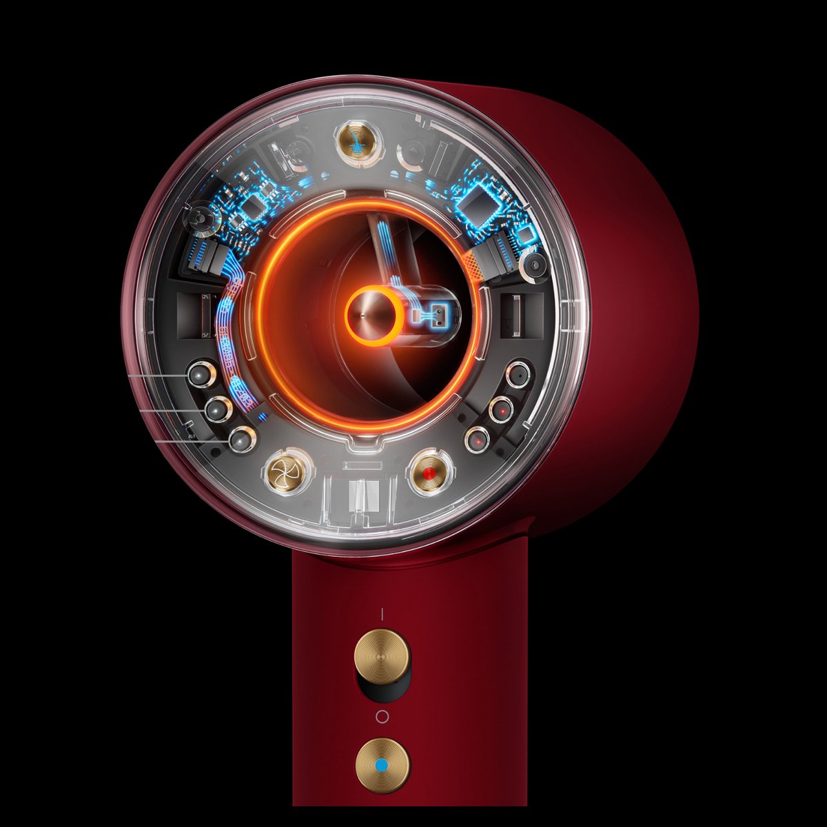 Dyson Supersonic Nural Curly+Coily Föhn - Rood/Goud - afbeelding 2