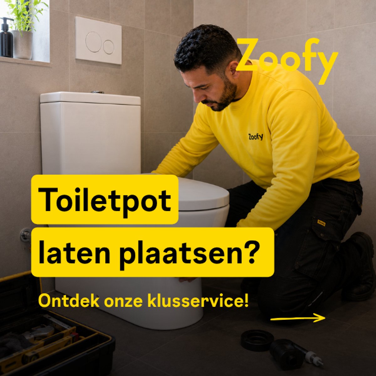Laat je toiletpot plaatsen (geen inbouwset!) – door Zoofy in samenwerking met Bol