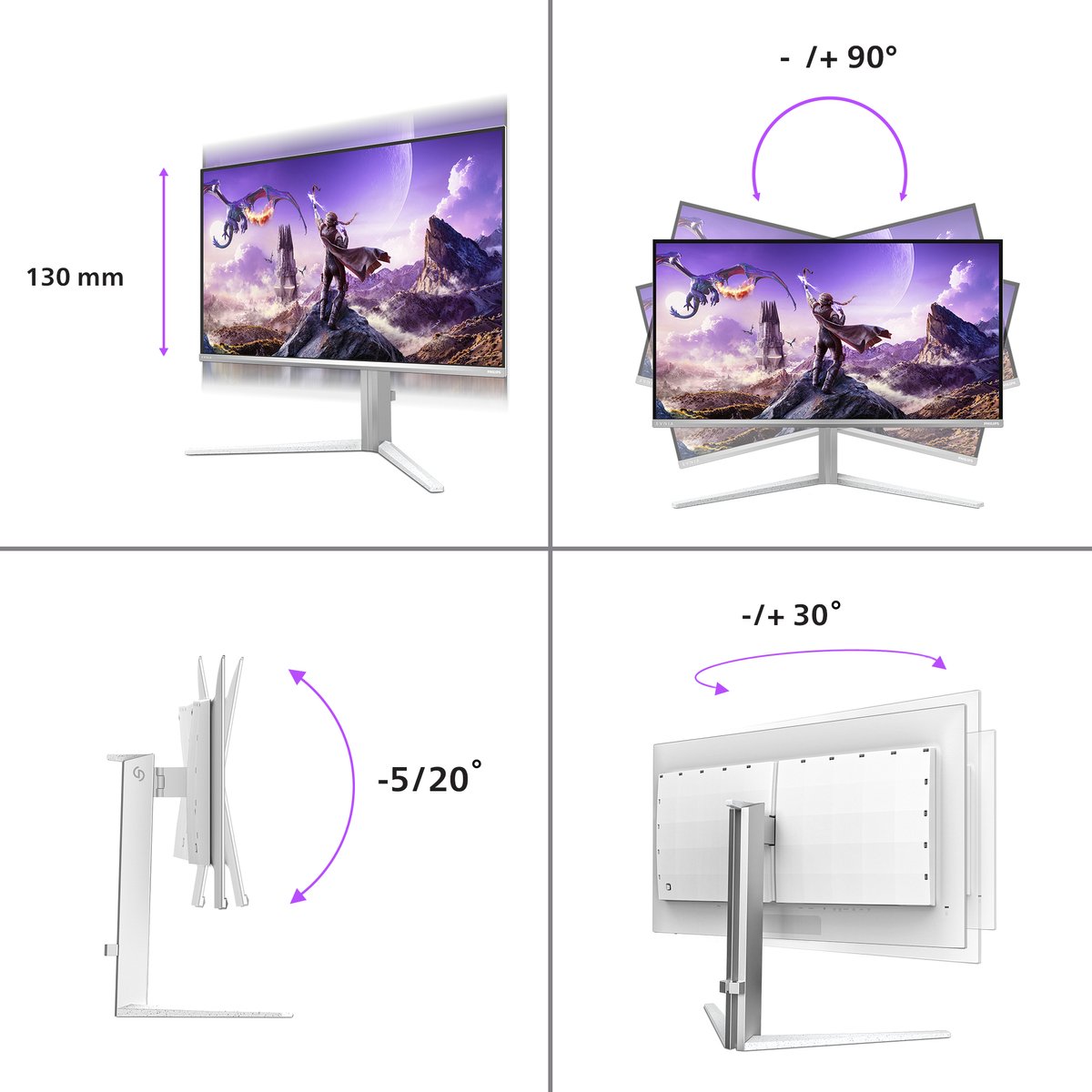 Philips Evnia 6000 32M2N6901A/00 Gaming Monitor 31.5" 4K QD-OLED - afbeelding 3