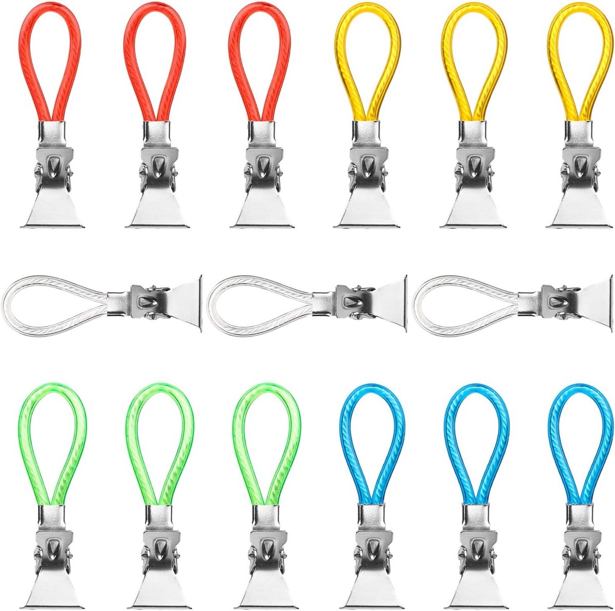 Kleurige Towel Clips Set van 15 Stuks voor Keuken en Badkamer - Handige Haakjes voor Keukenhanddoeken en Theedoeken in 5 Kleuren