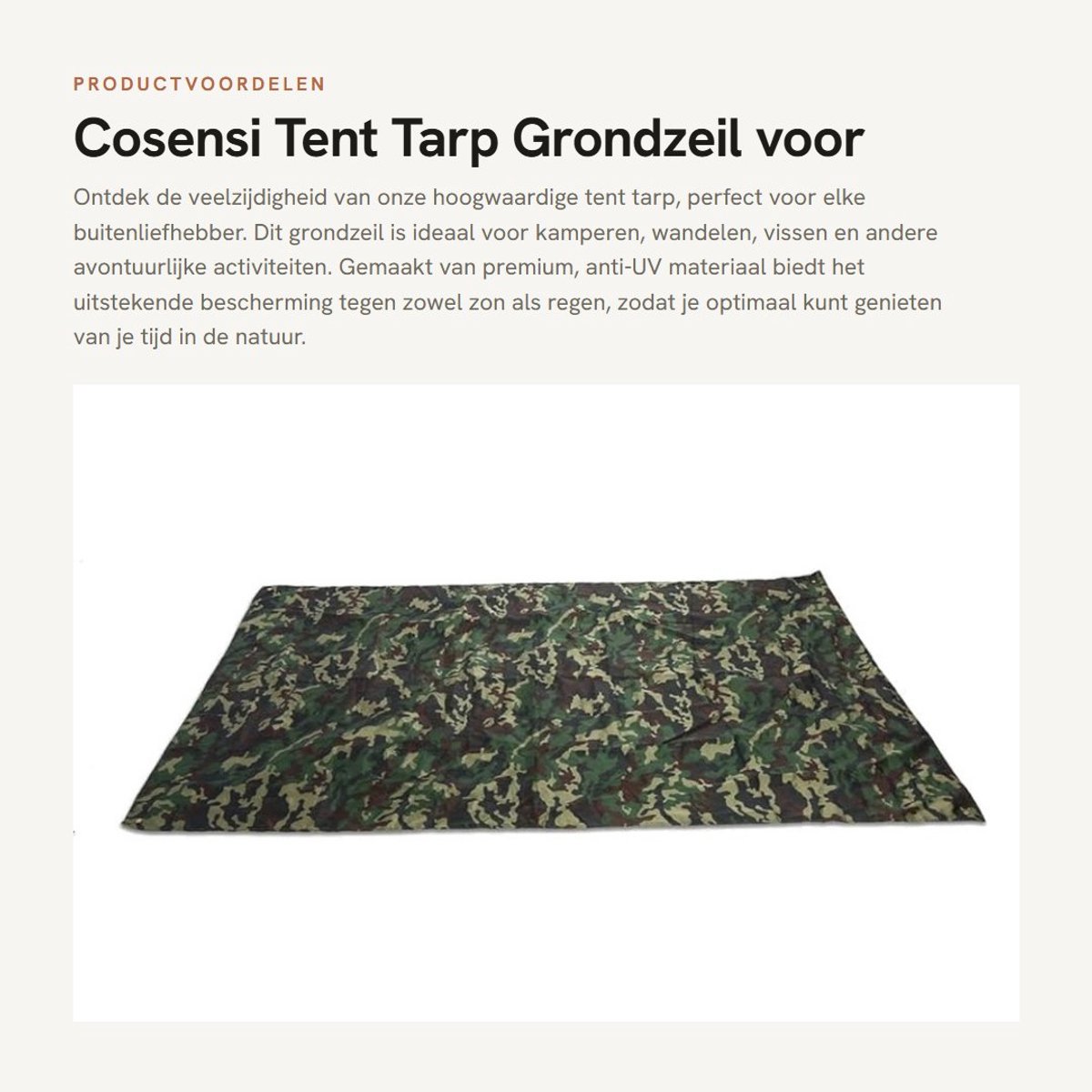 Dailygoods- Grondzeil Ultralicht - Tenttapijt - Grondzeil Kamperen - Vochtbestendige Mat - Anti-UV Bescherming - Multifunctionele Mat - Kampeertarp