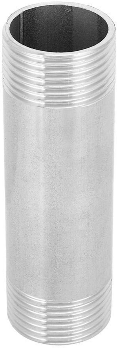 Dailygoods- Schroefdraadnippel 1 inch NPT - Roestvrij Staal 304 - Slagvast - Corrosiebestendig - Goede Afdichting - Praktische Buisverbinding - Buisfitting