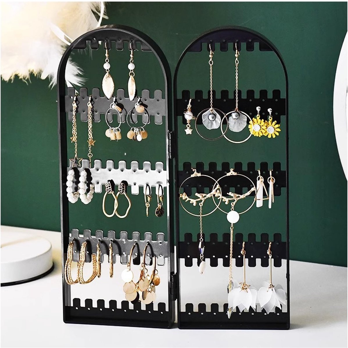 Dailygoods- Sieradenstandaard Zwart - Sieradenopslag - Kettingstandaard - Sieradenorganizer - 184 Capaciteit - Voor Halskettingen/Armbanden - Sieradenhouder
