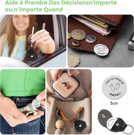 SnelShoppen - Gepersonaliseerd Babycadeau & Doopcadeau - Beslissingsmunt voor Nieuwe Ouders - Uniek Geboortecadeau met Vingerafdruk - Roestvrij Staal — afbeelding 2