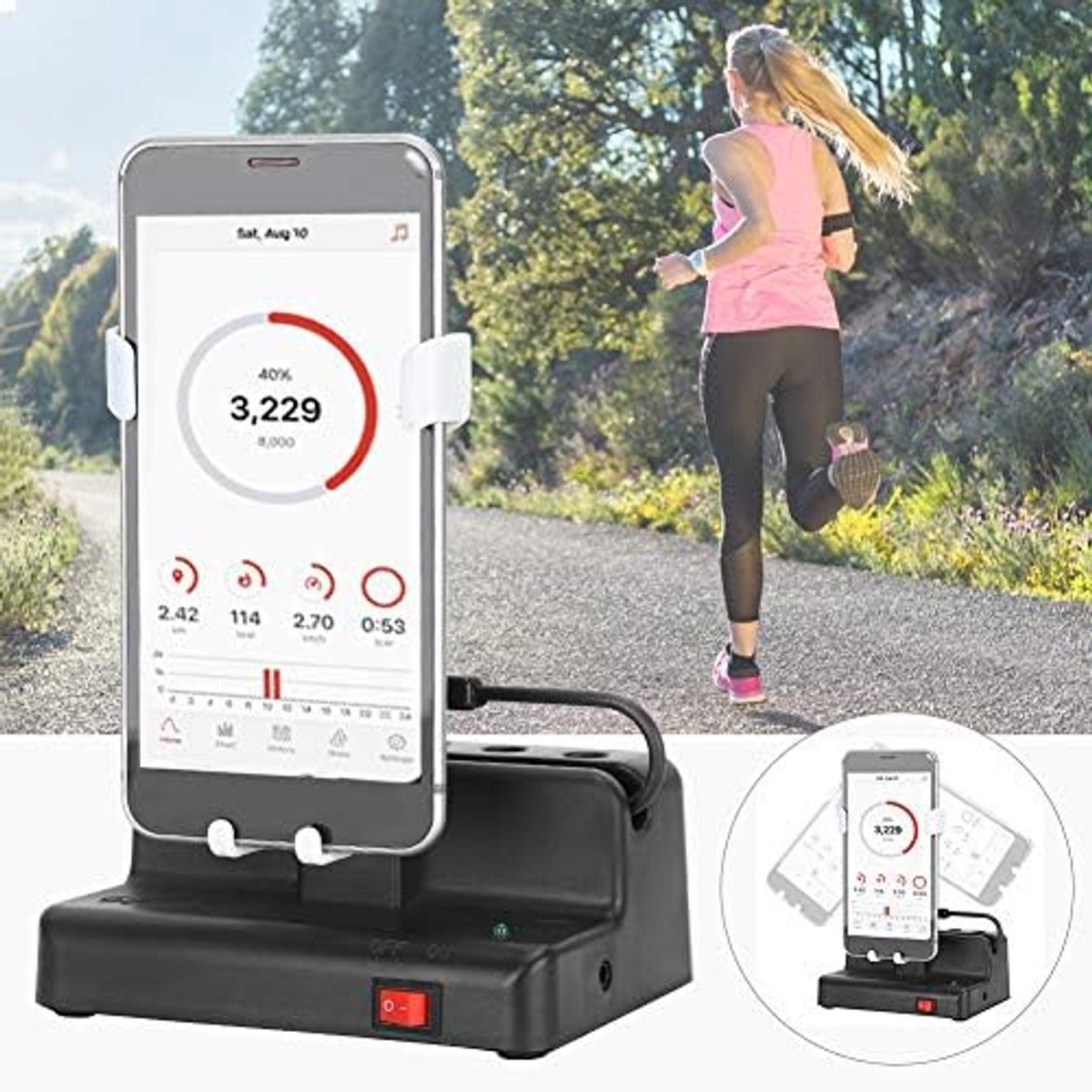 SnelShoppen - Automatische Telefoonschudder met Zwenkbeweging - Verstelbare Telefoonschommel - Stapschudapparaat voor Joggen en Hardlopen - Stappentel