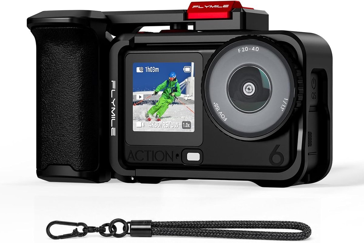 SnelShoppen - Grip Kit voor Action Camera - Handvathouder met Kooi en Sluiterknop - Snelsluiting en Koude Schoen voor Stabiliteit en Accessoires - Per