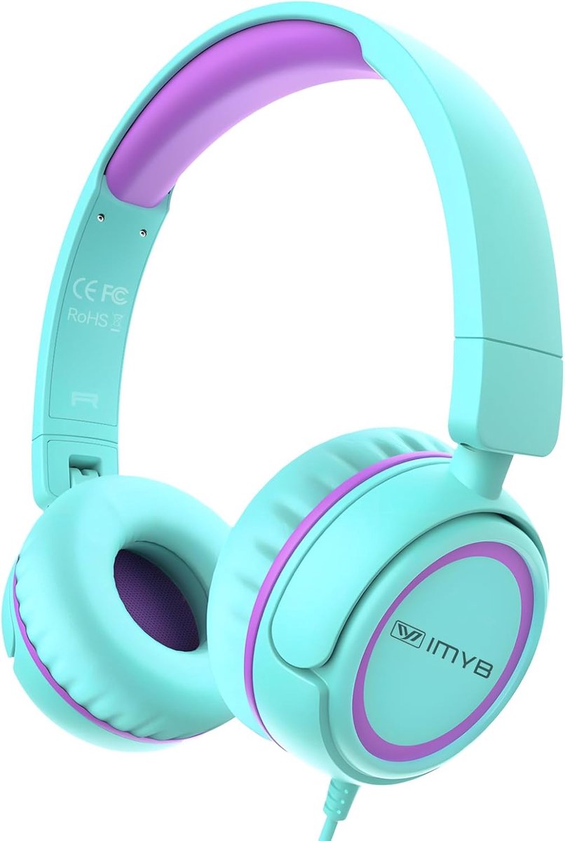 SnelShoppen - Bedrade Hoofdtelefoon voor Kinderen - Opvouwbaar, Knoopvrij, Stereo, 3,5 mm - Verstelbare On-Ear Hoofdtelefoon voor Peuters, Jongens, Me