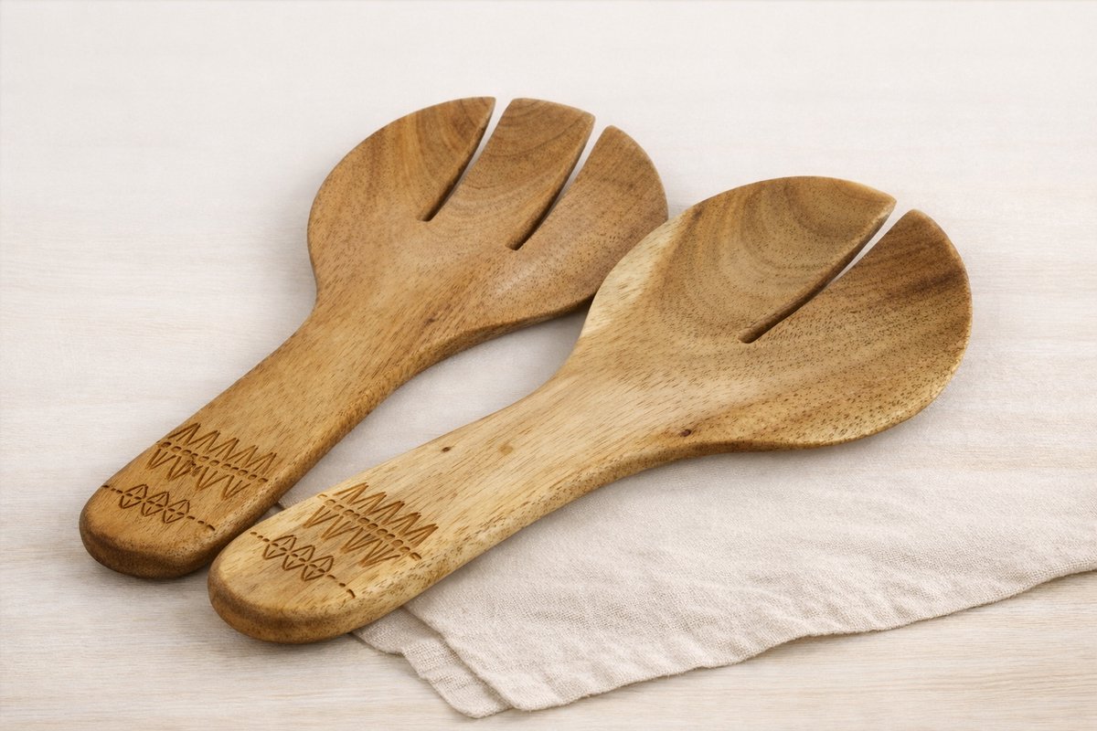 FairForward Sla - Bestek ‘Chau Chu’ – Acaciahout -Handgemaakt - Fairtrade
